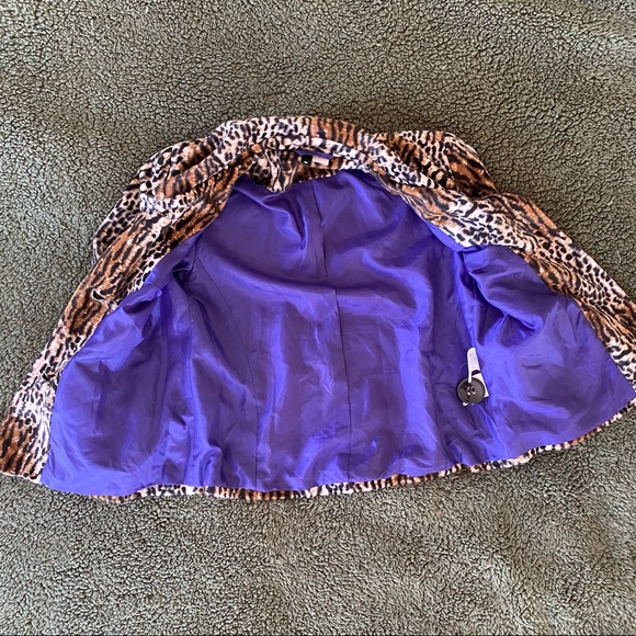 Cheetah Leopard Fitted Faux Fur Jacket NWOT - Picture 5 of 7